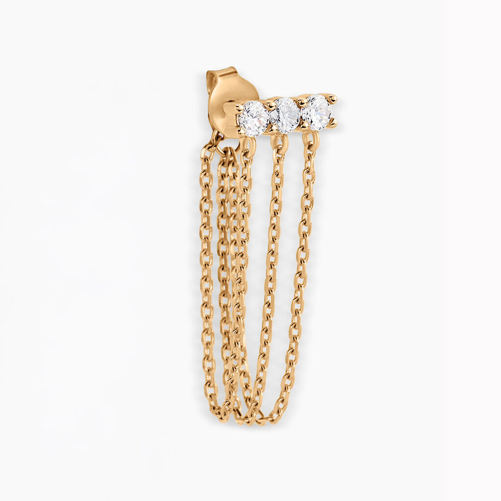 Boucle D'oreille Unitaire Pendante Serenity Plaqu&eacute; Or Jaune Oxyde - Piercings d'oreilles Femme | Marc Orian