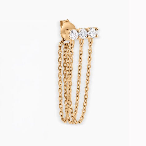 Boucle D'oreille Unitaire Pendante Serenity Plaqu&eacute; Or Jaune Oxyde - Piercings d'oreilles Femme | Marc Orian