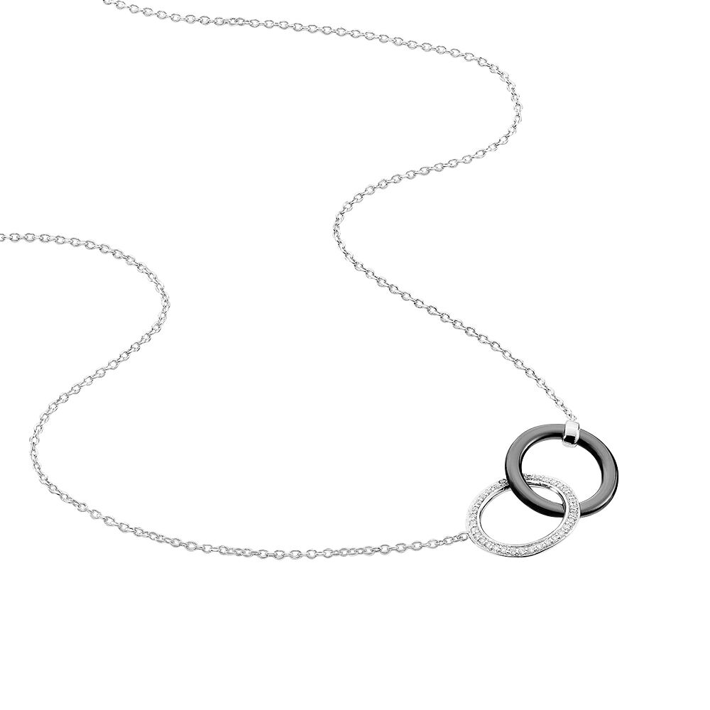 Collier You&me Argent Blanc Céramique Et Oxyde De Zirconium - Colliers avec pierres Femme | Marc Orian