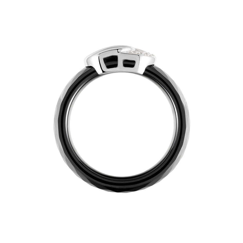 Bague Argent Blanc Valérie Oxyde De Zirconium Et Céramique - Bagues avec pierre Femme | Marc Orian