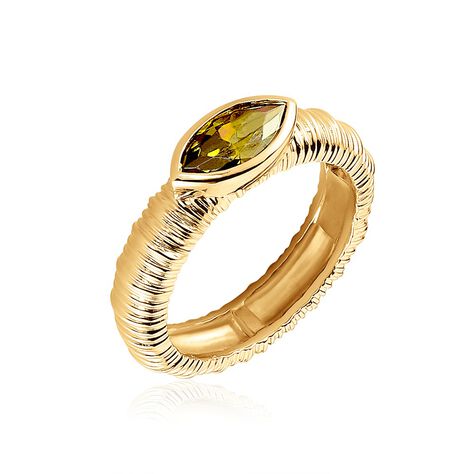Bague Angelica Plaque Or Jaune Oxyde De Zirconium - Solitaires Femme | Marc Orian