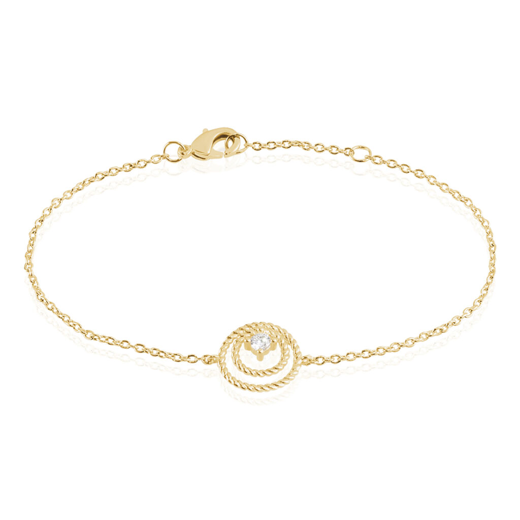 Bracelet Plaqué Or Jaune Danys Oxyde De Zirconium - Bracelets Tressés Femme | Marc Orian