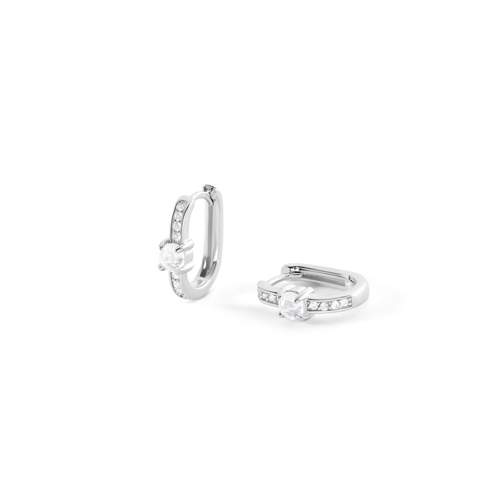 Cr&eacute;oles Francene Argent Blanc Oxyde De Zirconium - Cr&eacute;oles Femme | Marc Orian