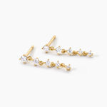 Boucles D'Oreilles Pendantes Cinthya Argent Dor&eacute; A L'Or 750/1000 Oxyde De Zirconium - Pendantes Femme | Marc Orian