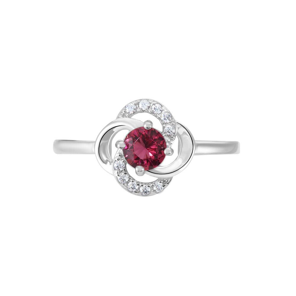 Bague Argent Blanc Clover Verre Oxydes De Zirconium - Bagues de promesse Femme | Marc Orian