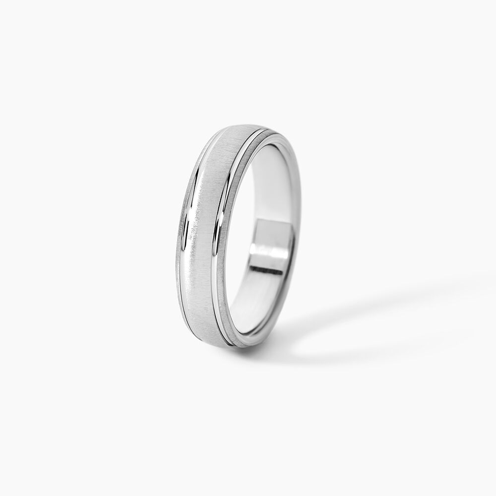 Alliance Argent Blanc Loic - Alliances duo Homme | Marc Orian