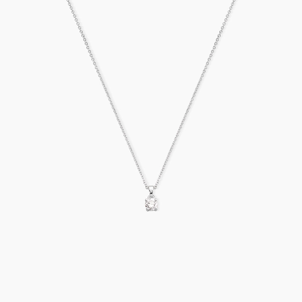 Collier Alexandra Or Blanc Diamant - Colliers solitaires Femme | Marc Orian
