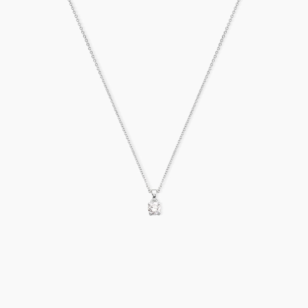 Collier Alexandra Or Blanc Diamant - Colliers solitaires Femme | Marc Orian