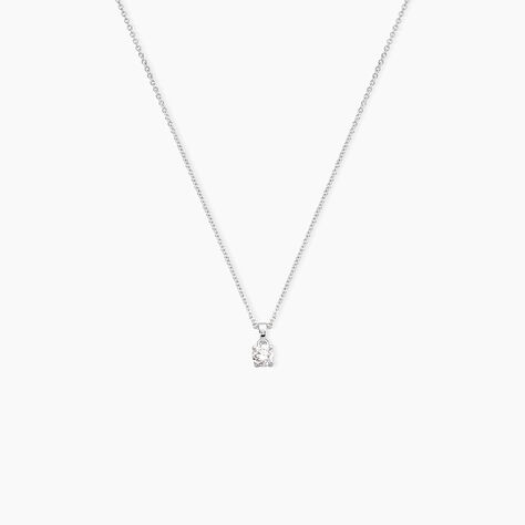 Collier Alexandra Or Blanc Diamant - Colliers solitaires Femme | Marc Orian