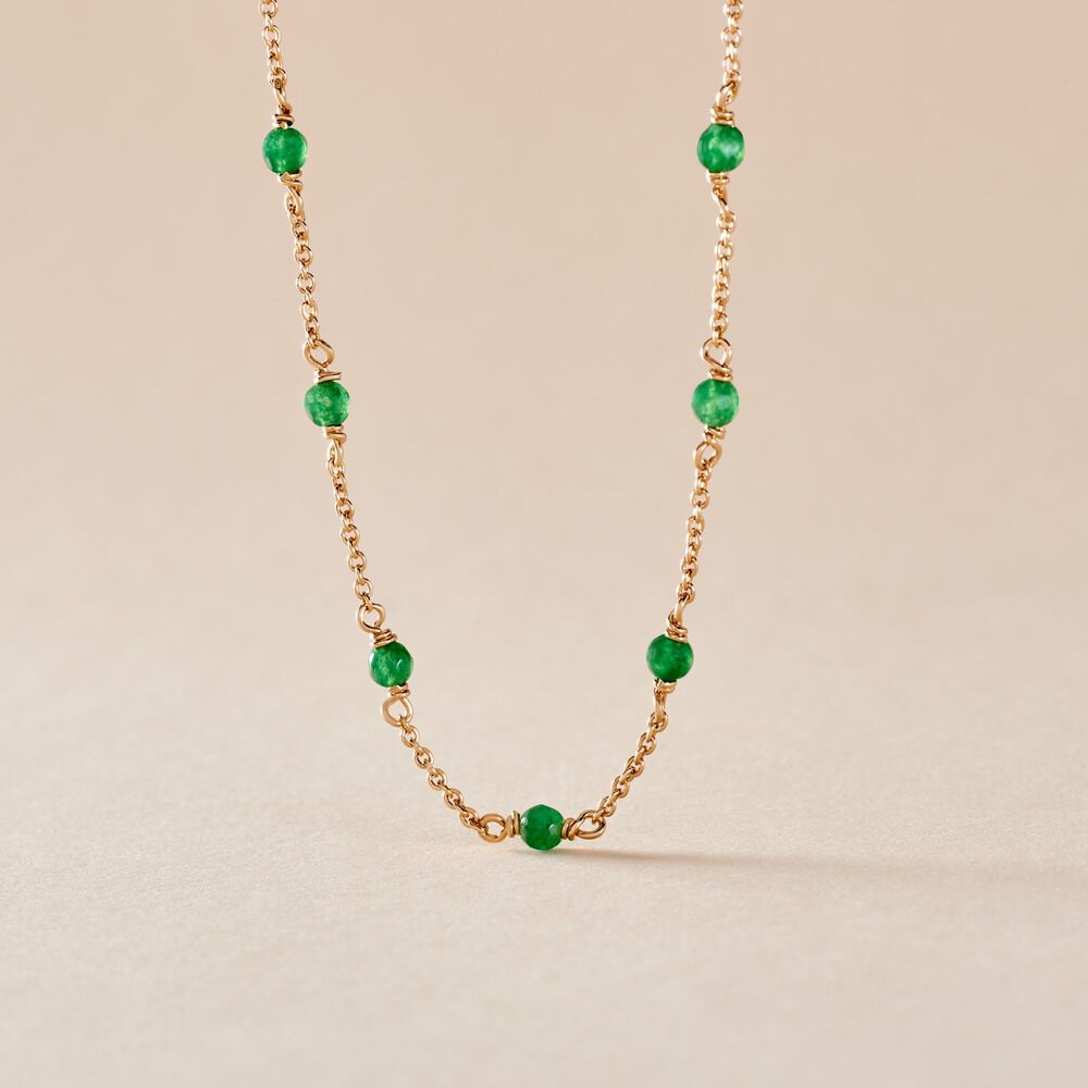 Collier Calliope Plaqu&eacute; Or Dor&eacute; Agate - Colliers avec pierres Femme | Marc Orian