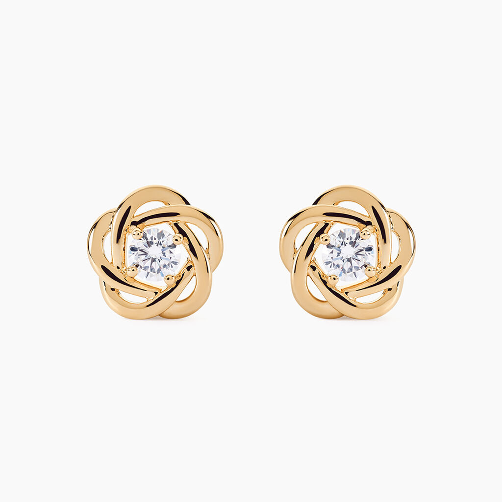 Boucles D'oreilles Puces Djanaelle Plaqu&eacute; Or Jaune Oxyde De Zirconium - Puces Femme | Marc Orian