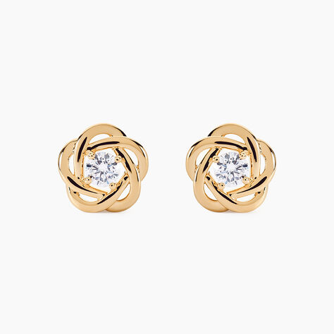 Boucles D'oreilles Puces Djanaelle Plaqu&eacute; Or Jaune Oxyde De Zirconium - Puces Femme | Marc Orian