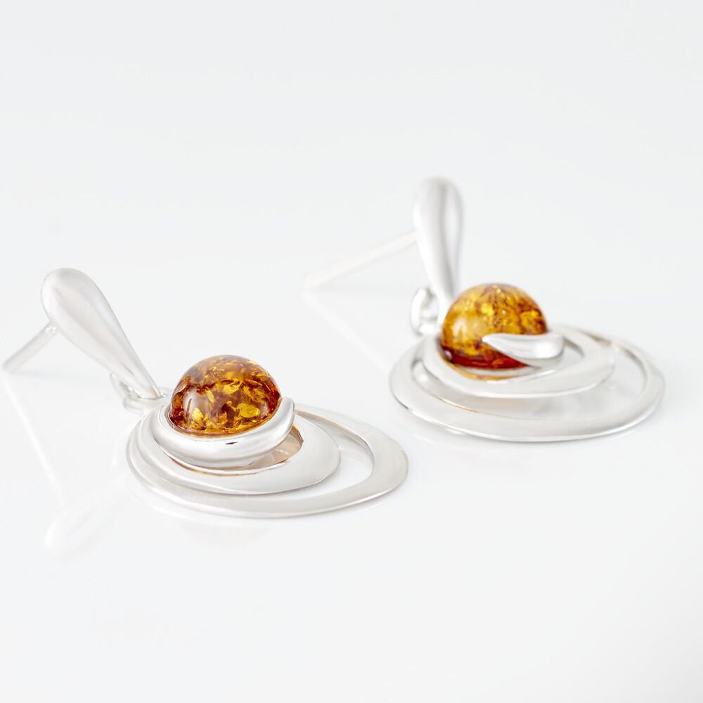 Boucles D'oreilles Argent Blanc Alanna Ambres - Pendantes Femme | Marc Orian