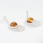 Boucles D'oreilles Argent Blanc Alanna Ambres - Pendantes Femme | Marc Orian