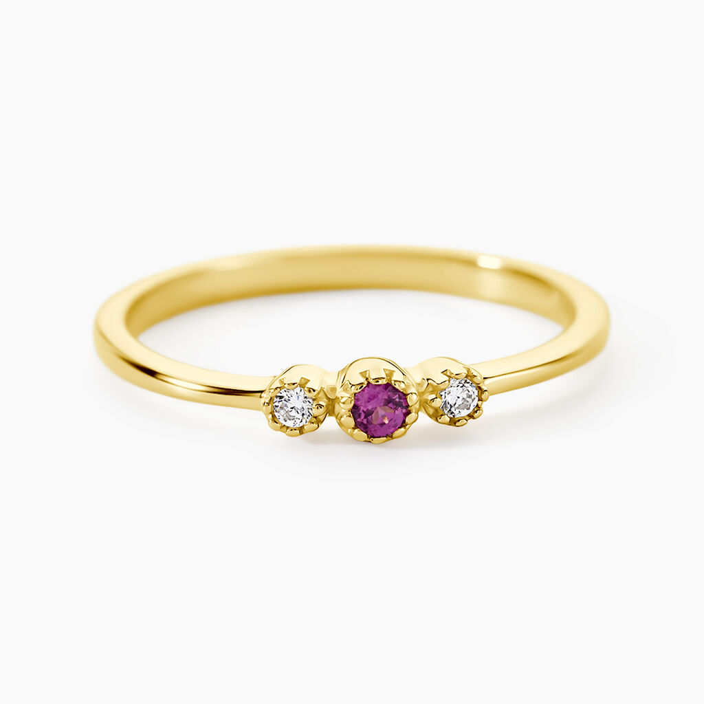 Bague Poem Argent Jaune Rhodolite Oxyde De Zirconium - Bijoux fantaisie Femme | Marc Orian