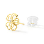 Boucles D'oreilles Puces Floraison Dor&eacute;e Or Jaune Oxyde De Zirconium - Puces Femme | Marc Orian