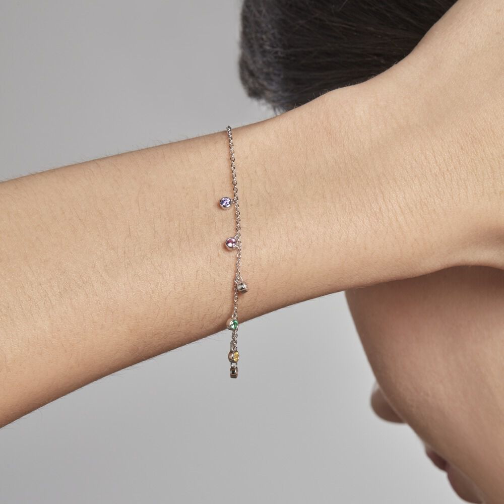 Bracelet Stephen Argent Blanc Oxyde De Zirconium - Bracelets chaînes Femme | Marc Orian