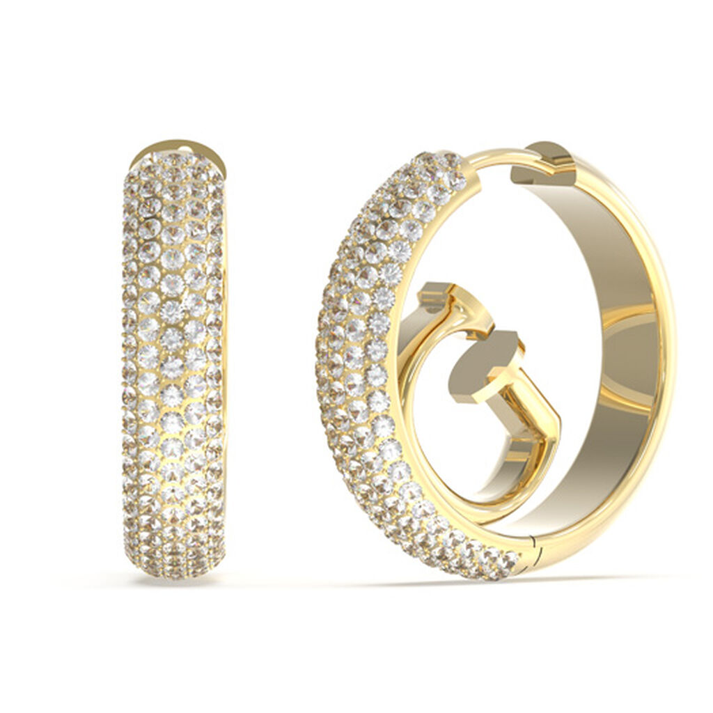 Cr&eacute;oles Guess Crazy Earrings Acier Jaune Oxyde De Zirconium - Cr&eacute;oles Femme | Marc Orian