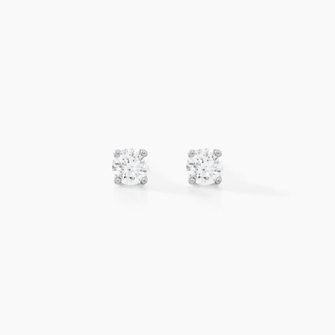 Boucles D'oreilles Puces Aphrodite Or Blanc Diamant - Puces Famille | Marc Orian