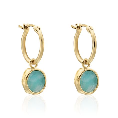 Créoles Plaqué Or Neassa Amazonite - Créoles Femme | Marc Orian
