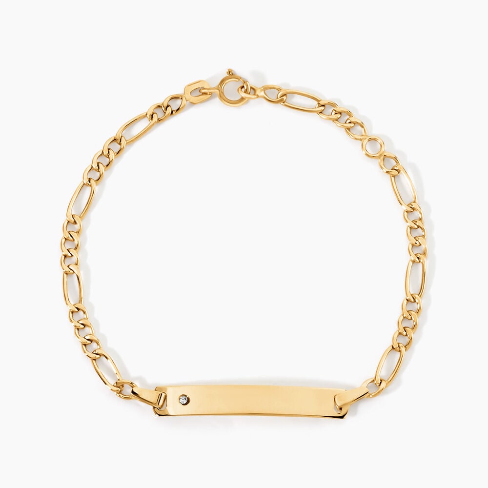 Bracelet Identit&eacute; Bartolomee Maille Alternee 1/3 Or Jaune Oxyde - Gourmettes Enfant | Marc Orian