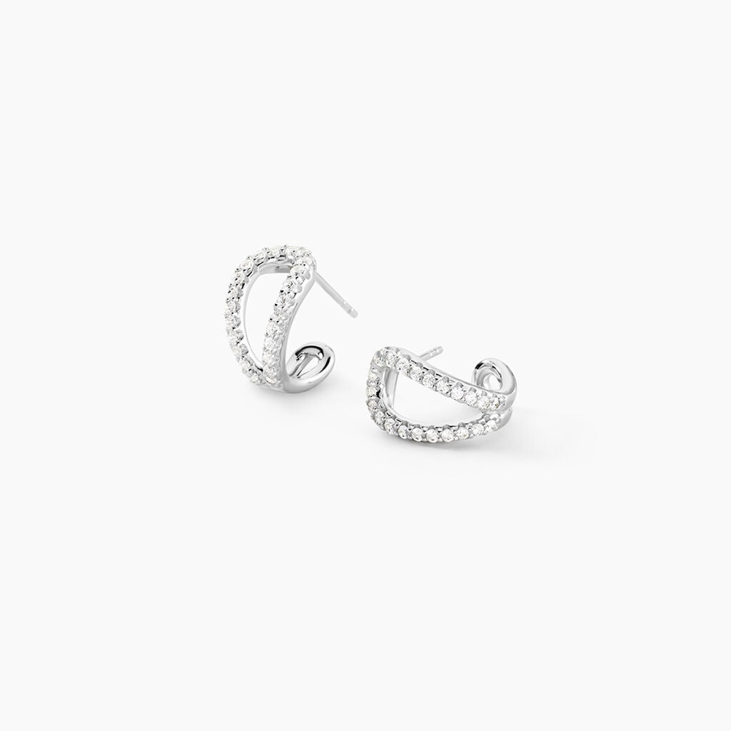 Cr&eacute;oles Livie Argent Blanc Oxyde De Zirconium - Cr&eacute;oles Femme | Marc Orian