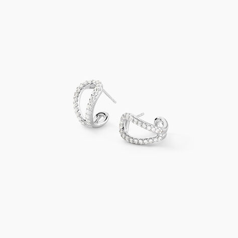 Cr&eacute;oles Livie Argent Blanc Oxyde De Zirconium - Cr&eacute;oles Femme | Marc Orian