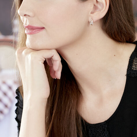 Boucles D'oreilles Puces Bodil Or Bicolore Diamant - Clous d'oreilles Femme | Marc Orian