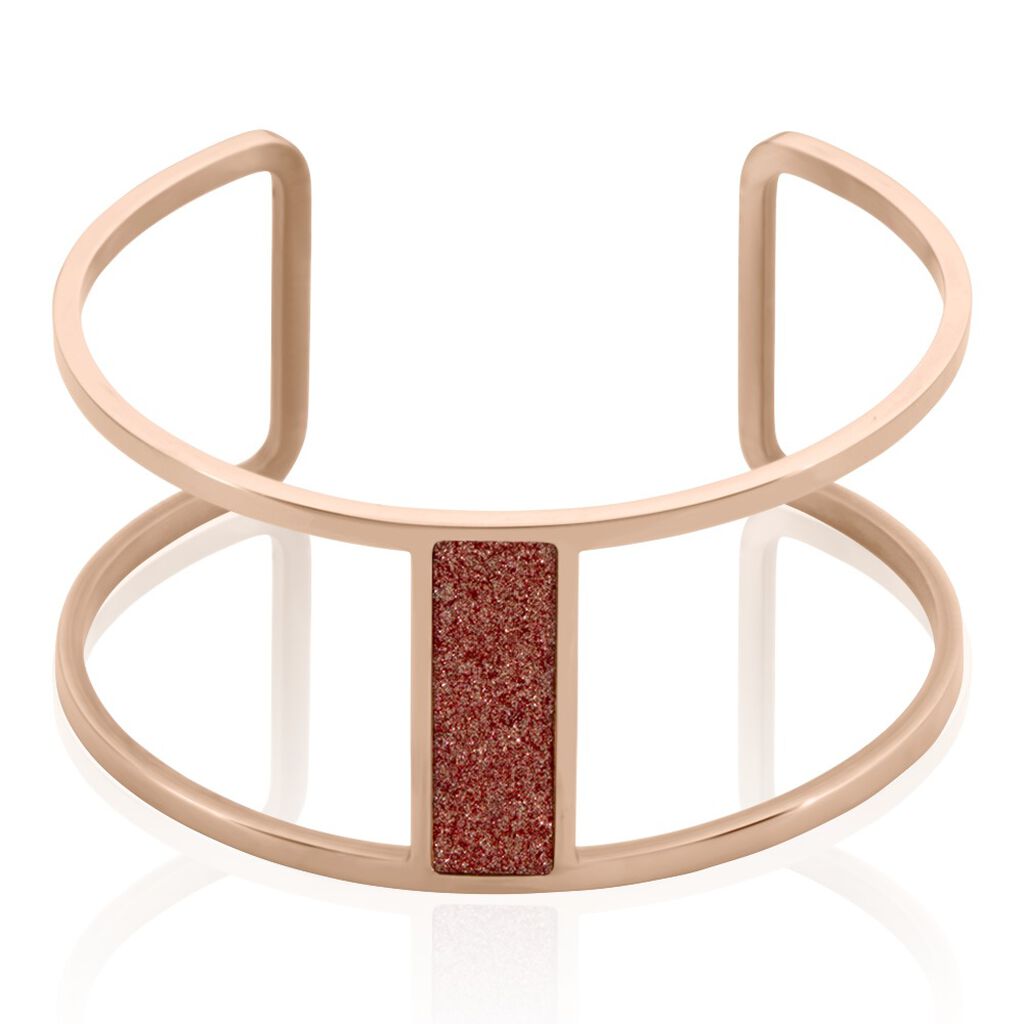 Bracelet Manchette Acier Rose Maria - Bijoux fantaisie Femme | Marc Orian