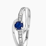 Bague Tanissia Or Blanc Saphir Et Diamant - Solitaires Femme | Marc Orian