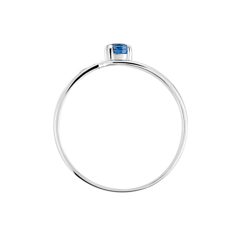 Bague Tanissia Or Blanc Saphir Et Diamant - Solitaires Femme | Marc Orian