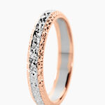 Alliance Multi Facettes Diamantee Demi Jonc Classique Or Bicolore - Alliances personnalis&eacute;es Femme | Marc Orian