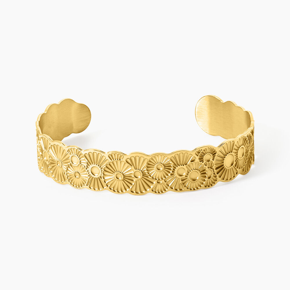 Bracelet Jonc Imagine Florette Acier Jaune - Bracelets joncs Femme | Marc Orian