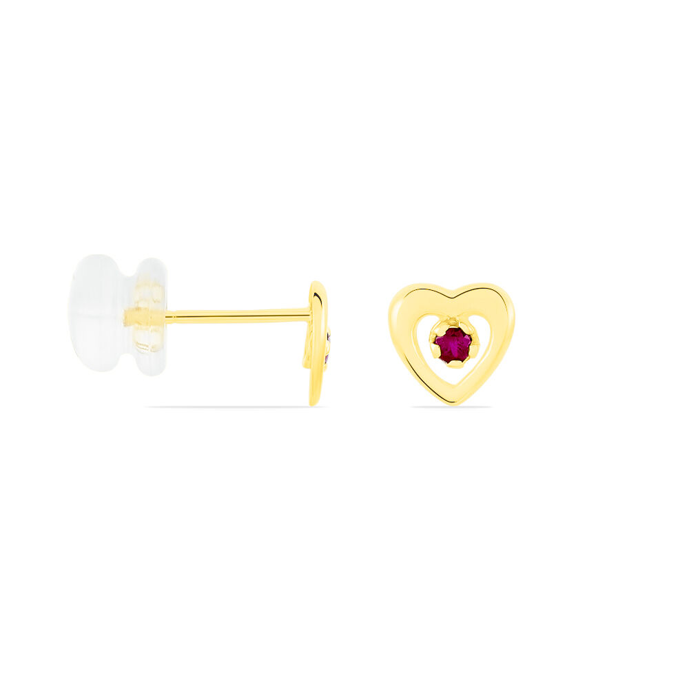 Boucles D'oreilles Puces Izild Or Jaune Rubis - Puces Femme | Marc Orian