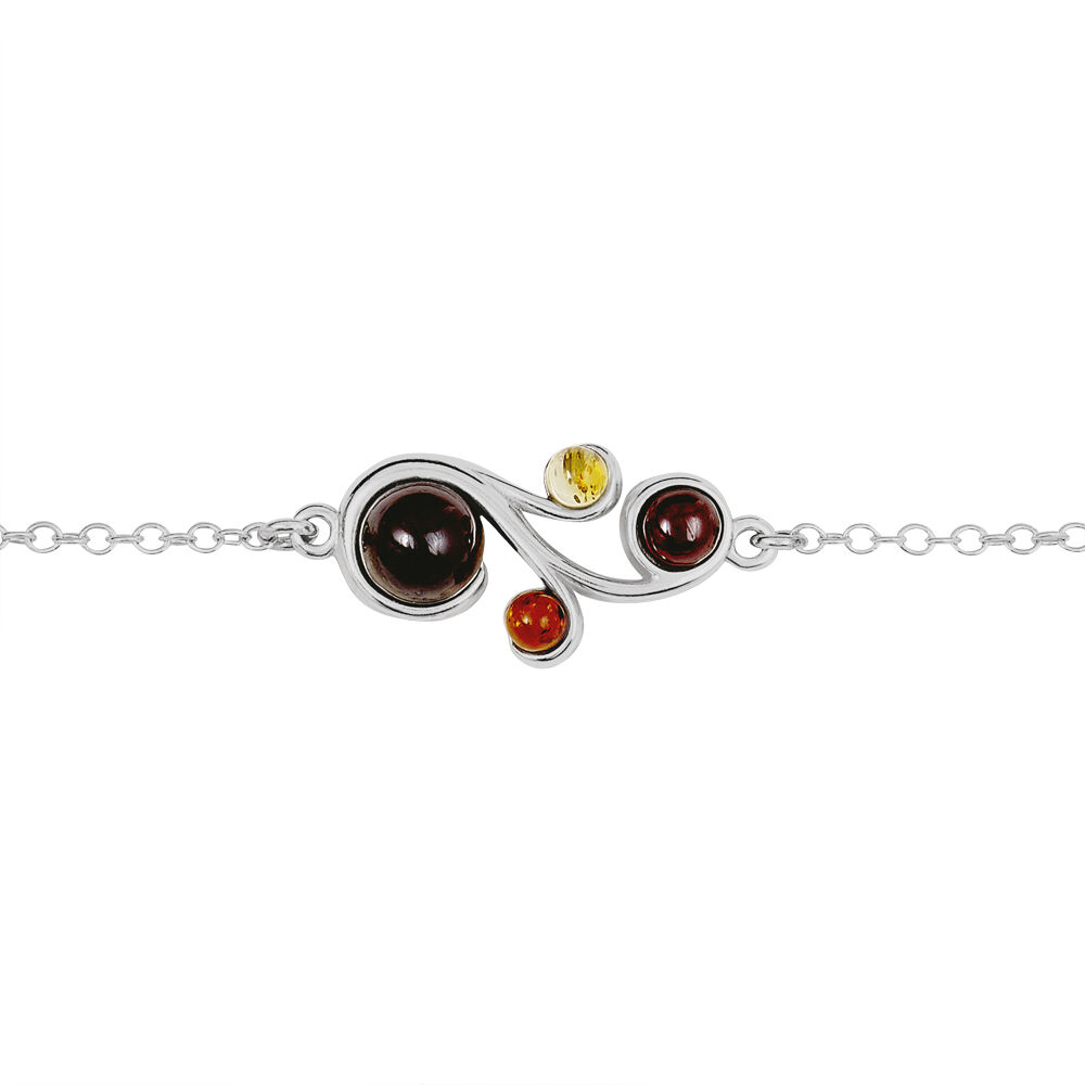 Bracelet Alexa Argent Blanc Ambre - Bracelets chaînes Femme | Marc Orian