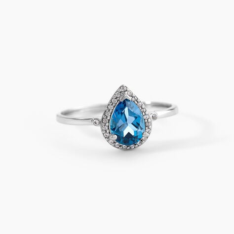 Bague Anatolie Or Blanc Topaze Et Oxyde De Zirconium - Bagues pierres fines Femme | Marc Orian