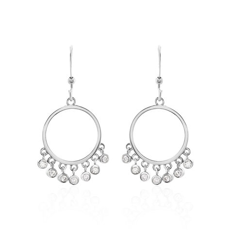 Boucles D'oreilles Pendantes Elbertine Argent Blanc Oxyde De Zirconium - Pendantes Femme | Marc Orian