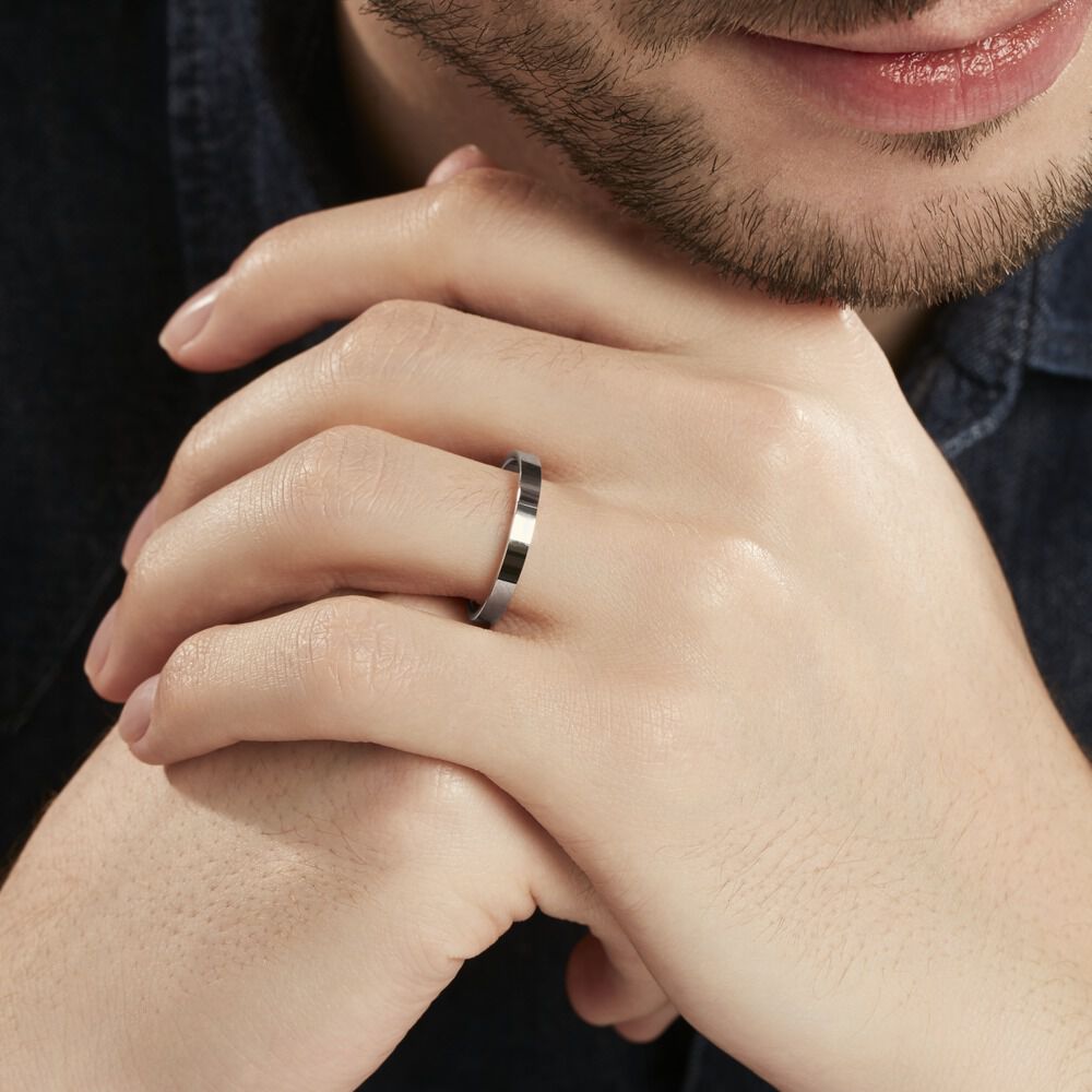Alliance Or Blanc Gaaia 3mm - Alliances personnalisées Famille | Marc Orian