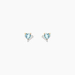 Boucles D'Oreilles Puces Eva Argent Dor&eacute; A L'Or 750/1000 Topaze Oxyde De Zirconium - Puces Femme | Marc Orian