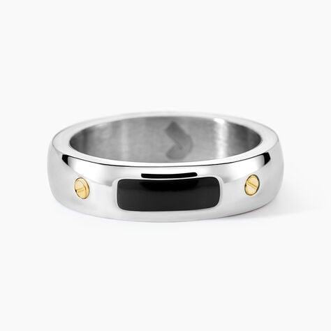 Bague Jourdan Louka Acier Argenté Onyx - Bagues de promesse Homme | Marc Orian