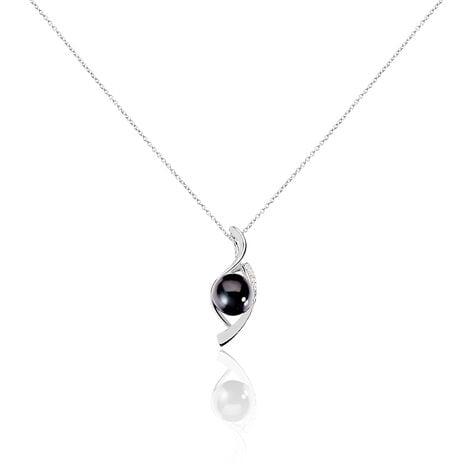Collier Sharon Argent Blanc Céramique Et Oxyde De Zirconium - Colliers avec pierres Femme | Marc Orian