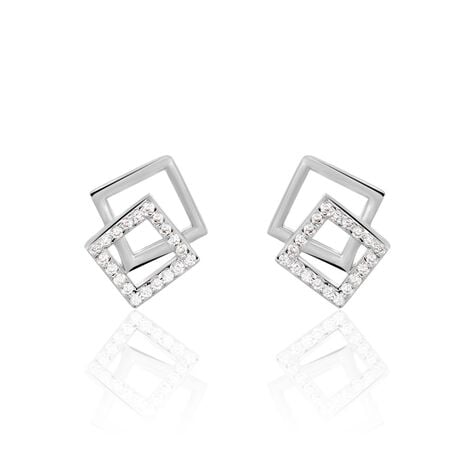 Boucles D'oreilles Puces Argent Blanc Maysoon Oxydes De Zirconium - Puces Femme | Marc Orian