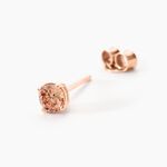 Boucles D'oreilles Puces Argent Rose Rio Santa Teresa Oxyde - Puces Femme | Marc Orian