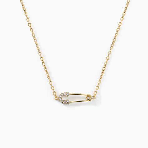 Collier Aurore Acier Dor&eacute;  Cristal - Colliers avec pierres Femme | Marc Orian