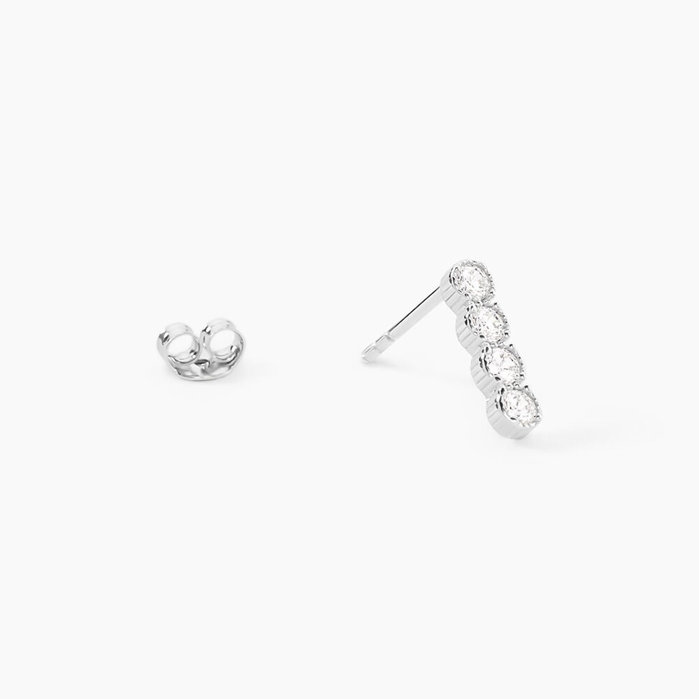 Boucles D'Oreilles Puces Evdokia Argent Blanc Oxyde De Zirconium - Puces Femme | Marc Orian