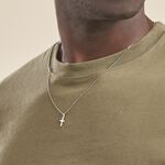 Pendentif Bathilde Croix Striee Or Blanc - Pendentifs Famille | Marc Orian