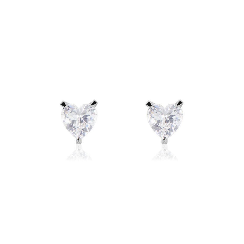 Boucles D'oreilles Puces Argent Blanc Schull Oxydes De Zirconium - Puces Femme | Marc Orian