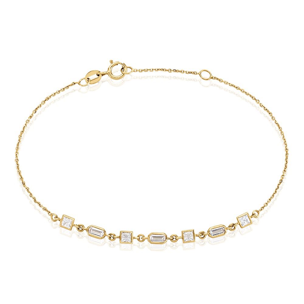 Bracelet Or Jaune Mercy Oxyde De Zirconium - Bracelets cha&icirc;nes Femme | Marc Orian