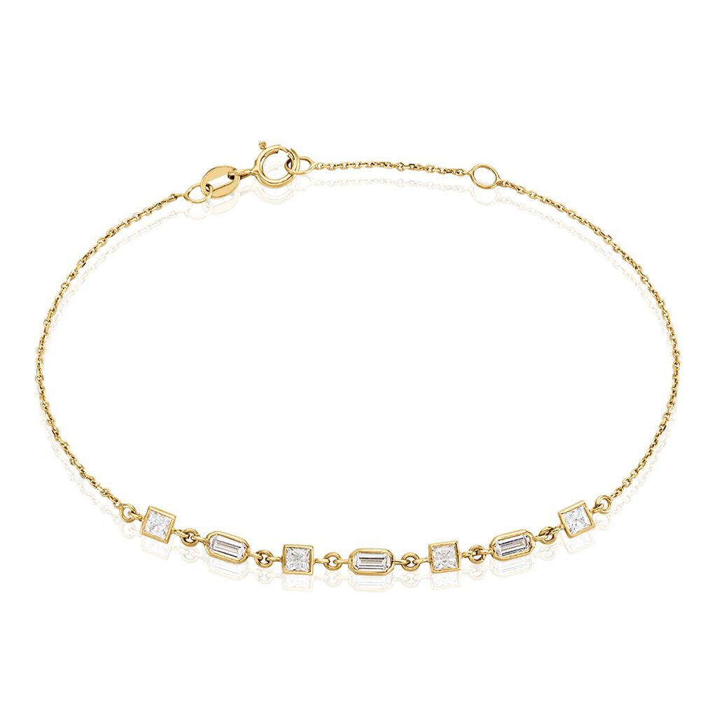 Bracelet Or Jaune Mercy Oxyde De Zirconium - Bracelets cha&icirc;nes Femme | Marc Orian