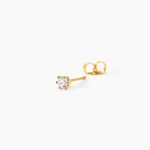 Boucles D'Oreilles Puces Eddie Argent Dor&eacute; A L'Or 750/1000 Oxyde De Zirconium - Puces Femme | Marc Orian